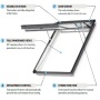 VELUX® Electric Top Hung White Polyurethane Finish Roof Window GPU