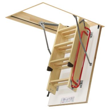 3 Section Timber Folding Loft Ladder - Piston Assisted LWL Lux