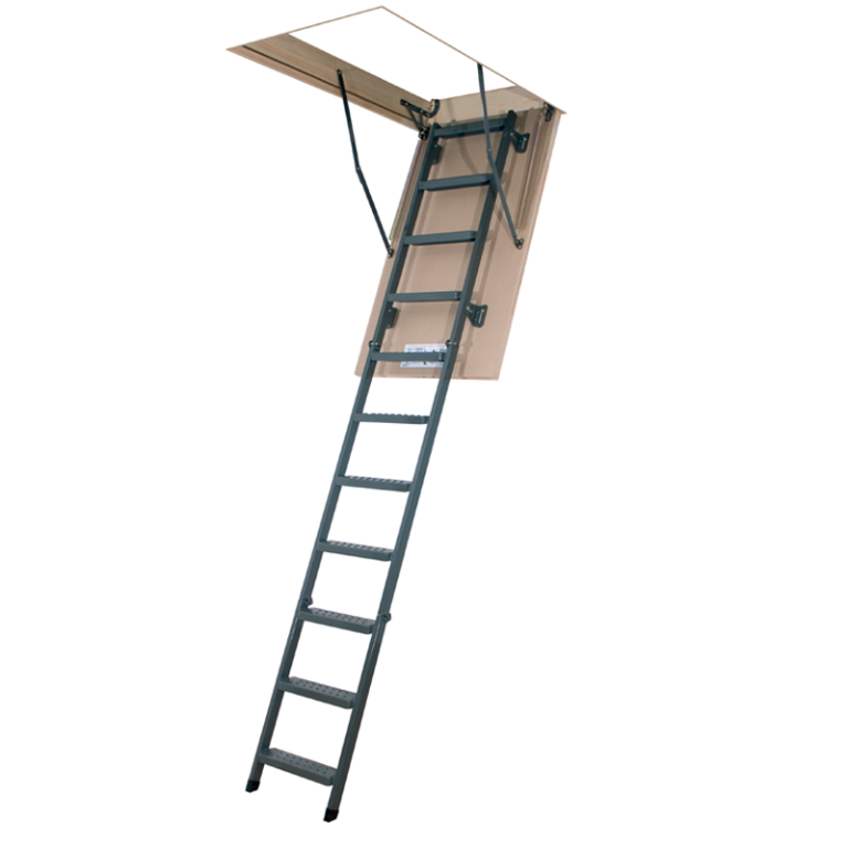 3 Section Steel Folding Loft Ladder (Plain Hatch) LMS Smart